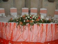Bridal main table flower arrangement , Simondium lodge